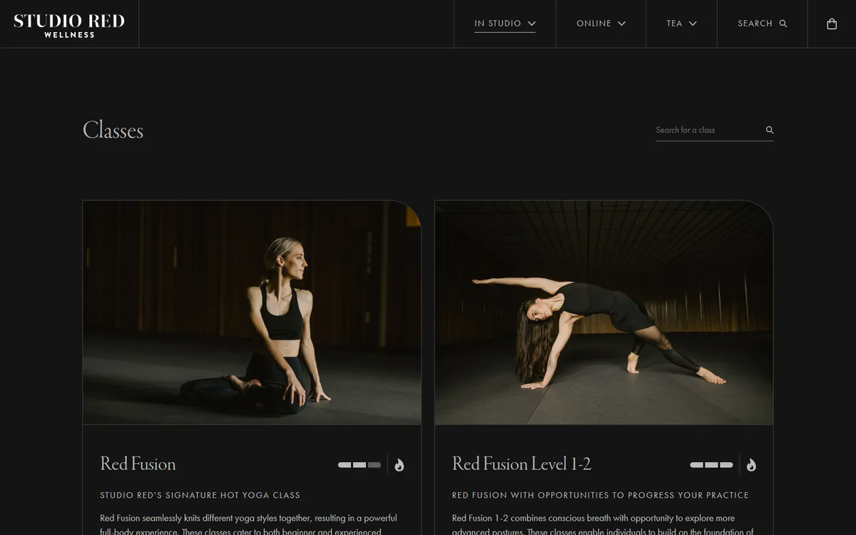 Screenshot of studioredwellness.com