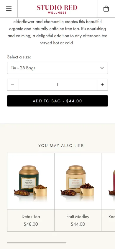 Screenshot of studioredwellness.com